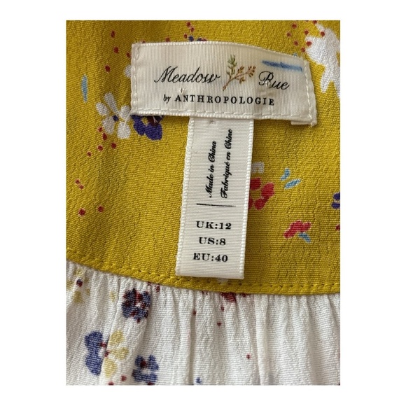 ANTHROPOLOGIE Meadow Rue wrap top, colorful, contrast sleeves, size 8 - Picture 8 of 9